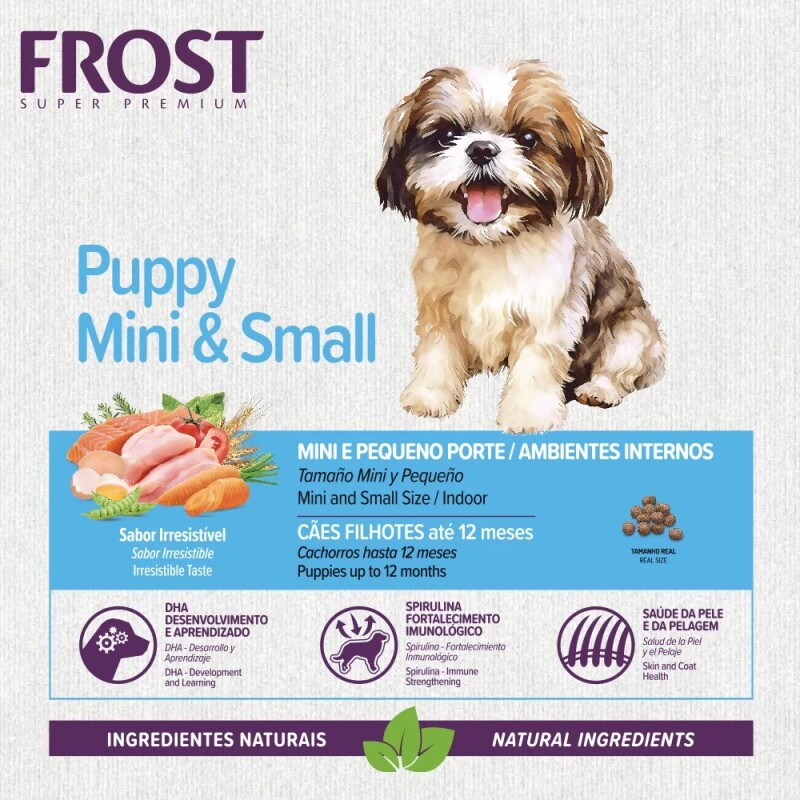 FROST PERROS CACHORROS RAZAS PEQUEÑAS 10.1 KG + PLATO + PALA + JUGUETE DE REGALO