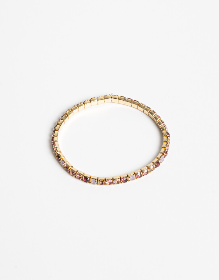 Pulseras Elásticas Strass Pulsera Elástica Strass Multicolor - Dorado