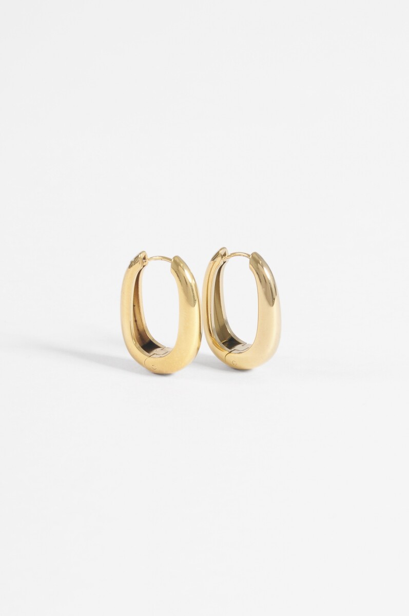 Aros acero ovalados bold - dorado 