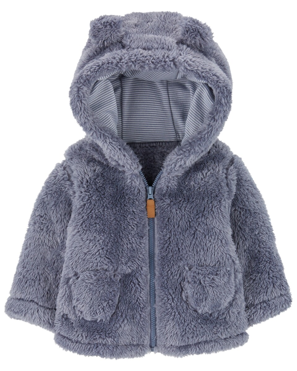 Campera de sherpa, con capucha 