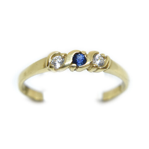 Anillo en Oro 9Kilates con Zafiros y Zirconias Anillo en Oro 9Kilates con Zafiros y Zirconias