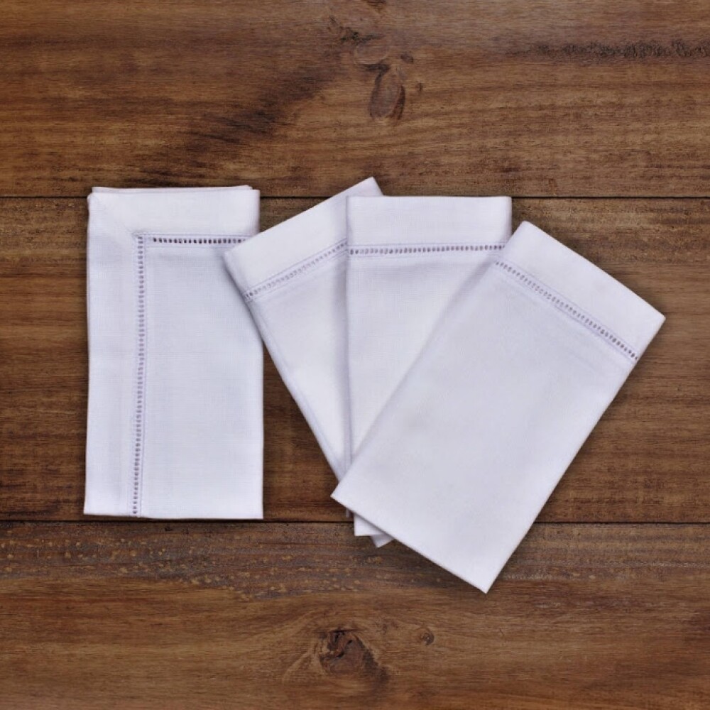 Set X 4 Unid. Servilleta Chic Vainilla Blanco 45x45