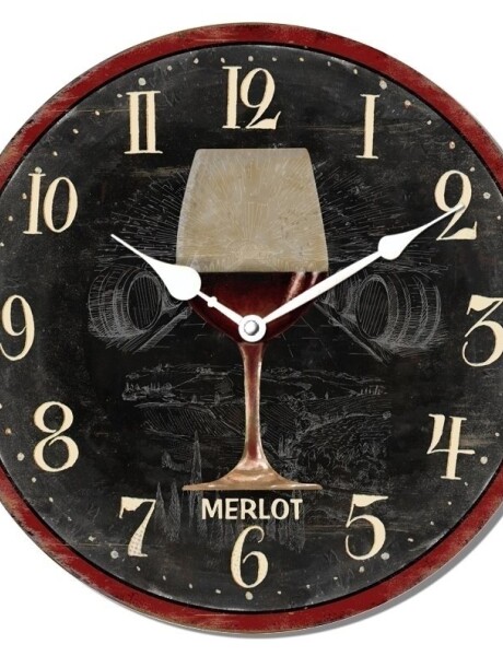 RELOJ DE PARED MDF D28.8X3.5CM COPA VNO MERLOT RELOJ DE PARED MDF D28.8X3.5CM COPA VNO MERLOT