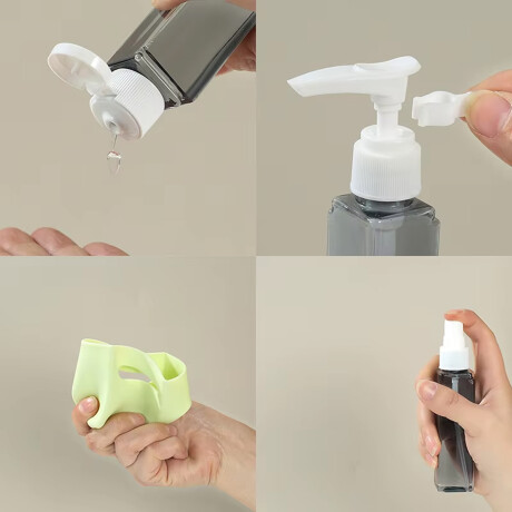 Set de 4 frasquitos con estuche rígido para viaje Blanco