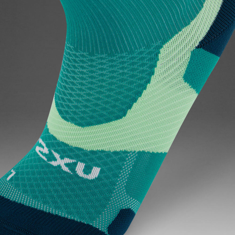 Vectr Light Cushion Crew Socks - Unisex Slate Green/digital Mint