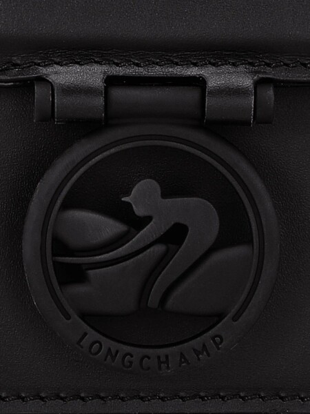 Longchamp -Cartera de cuero con solapa, Box-trot Negro