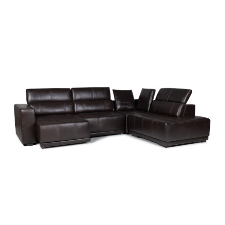 Rinconera Seúl - Cuero Básico - Chaise derecho Café - (Preventa)