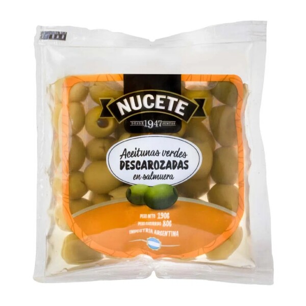 Nucete Aceitunas Verdes Descarozadas Sachet 80g Nucete Aceitunas Verdes Descarozadas Sachet 80g
