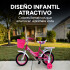 Bicicleta infantil Shengdi Rod 12 Canasto Parrilla Rueditas Color Rosa Oscuro