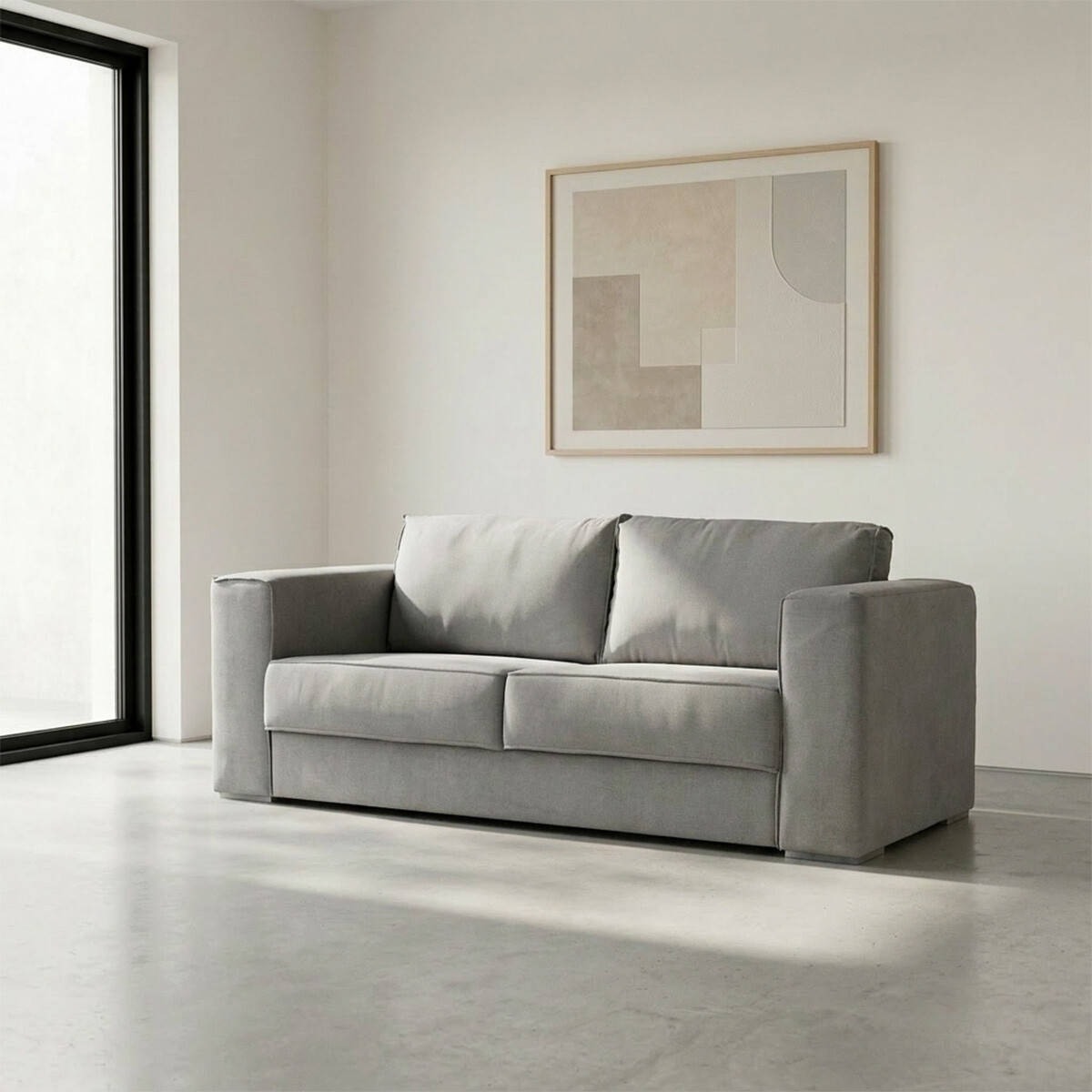 Sofá Olimpus - Microfibra - 3 cuerpos - Kruger 06-155 (Ceniza) 