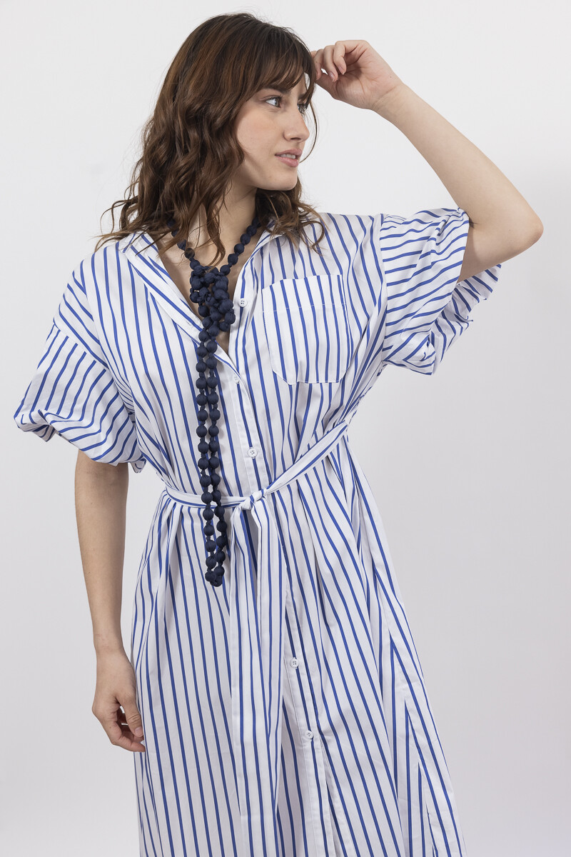 VESTIDO C/ALGODON KIRA - AZUL 