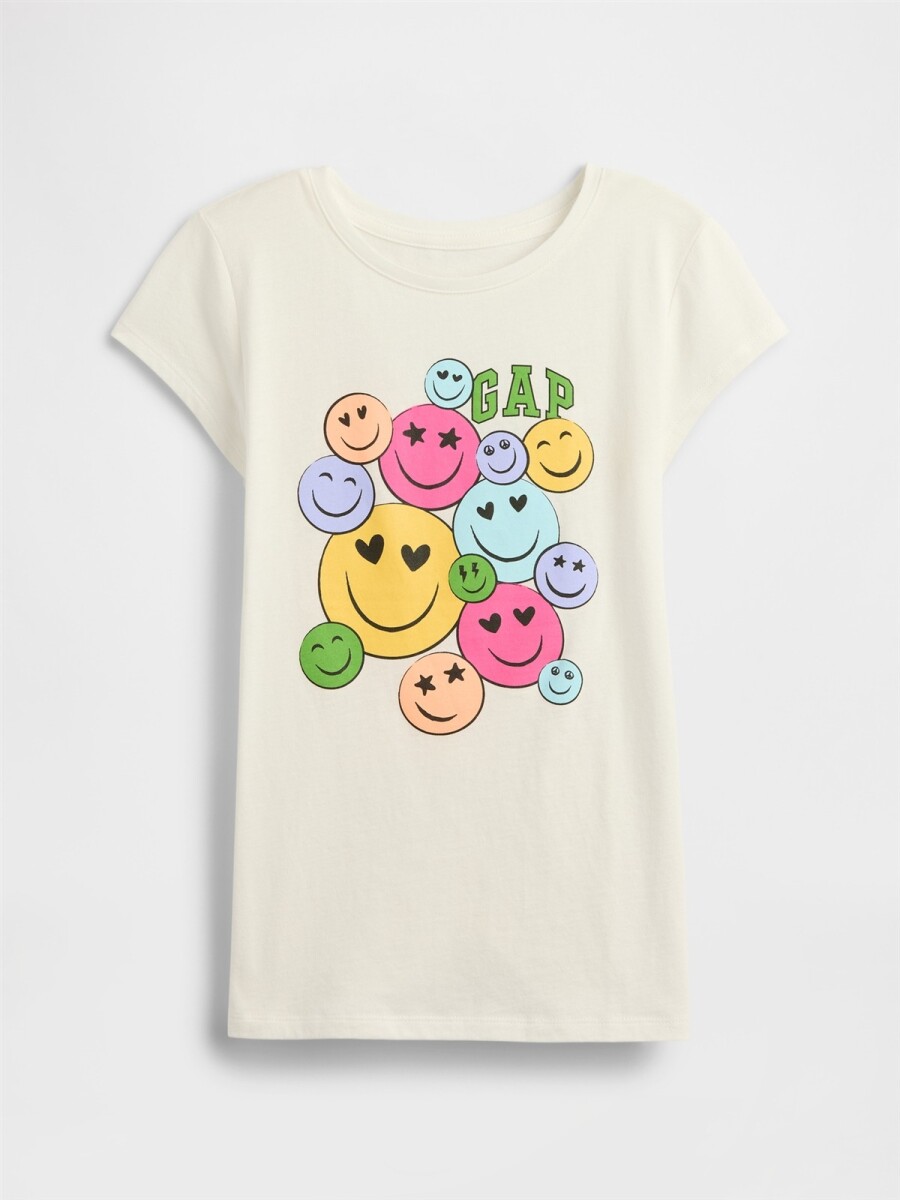 Remera Logo Gap Niña - Smiley Face 