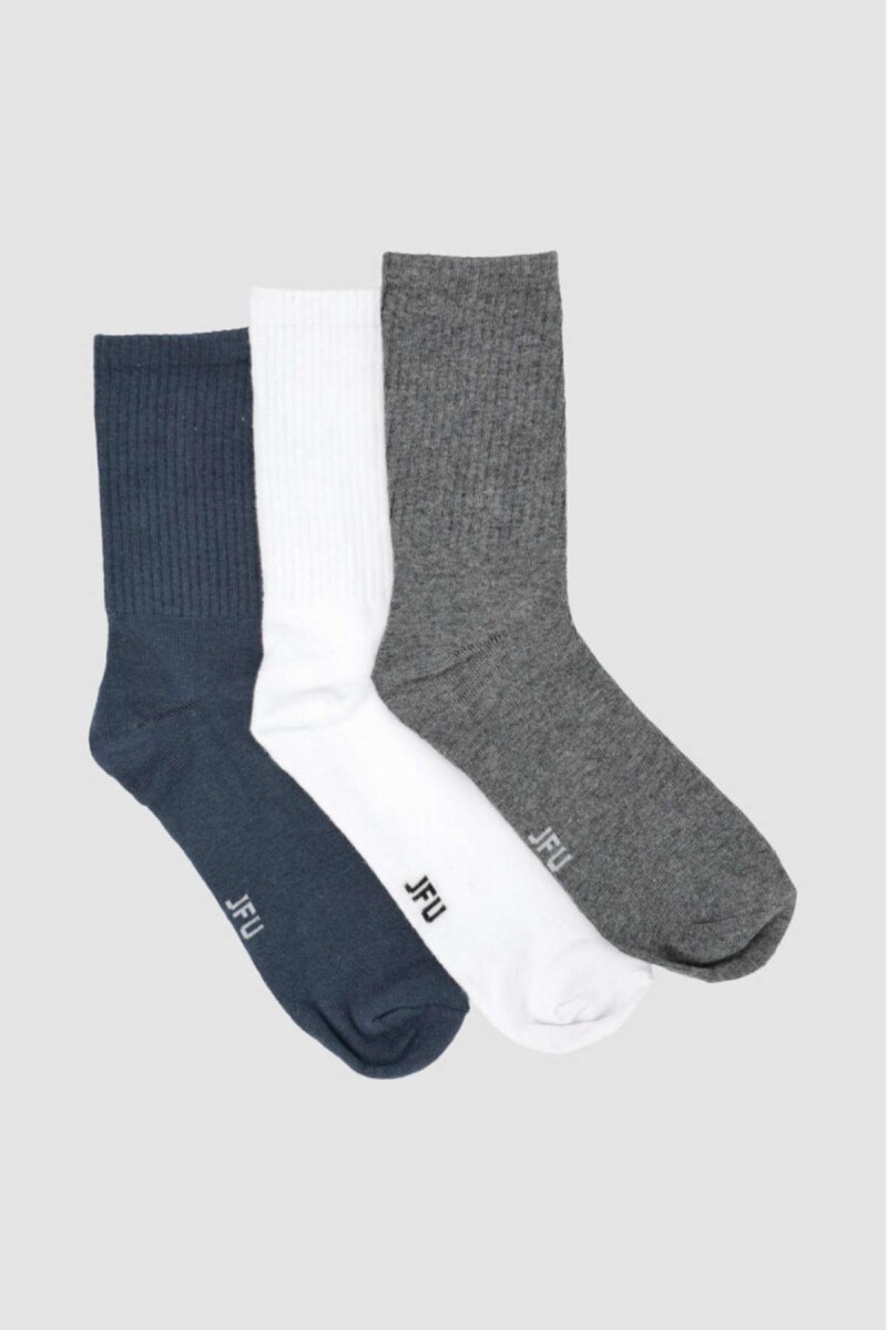 Pack x3 medias media caña lisas - Variante 31 