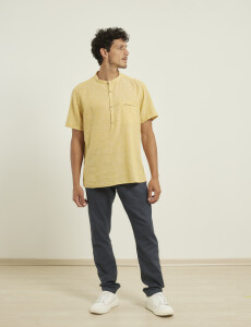 012405 CAMISA HARRINGTON LABEL Amarillo