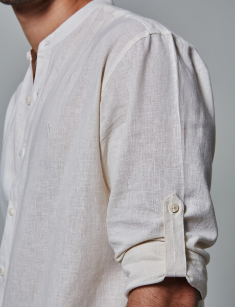 Camisa lino lisa arena