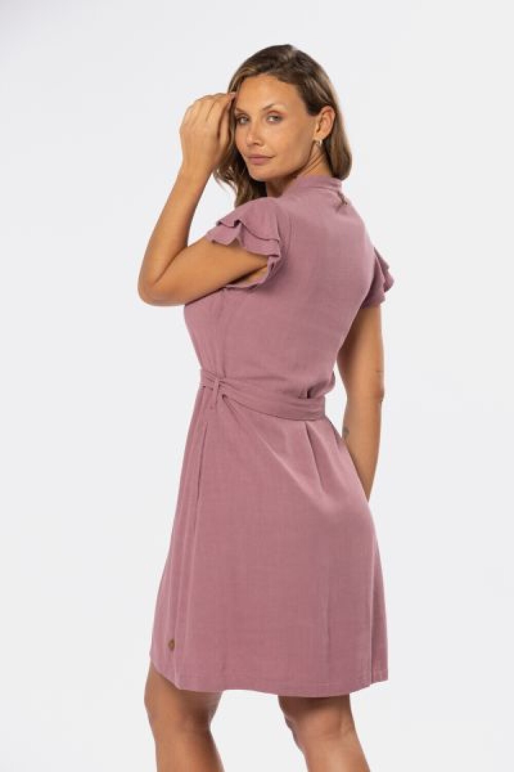 VESTIDO DE LINO Rosado