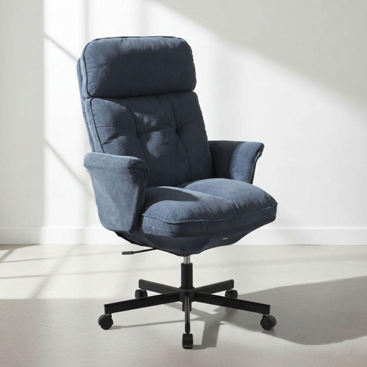 SILLA DE OFICINA GERENCIAL - TELA-Y-METAL AZUL CICERÓN 