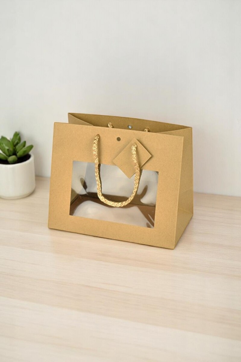 Bolsa con ventana 24x14x19 cm - MADERA 