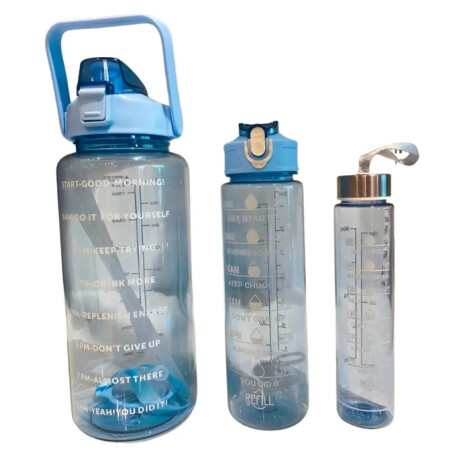 Set 3 Botellas Caramañola Deportivas Motivacionales Set 3 Botellas Caramañola Deportivas Motivacionales