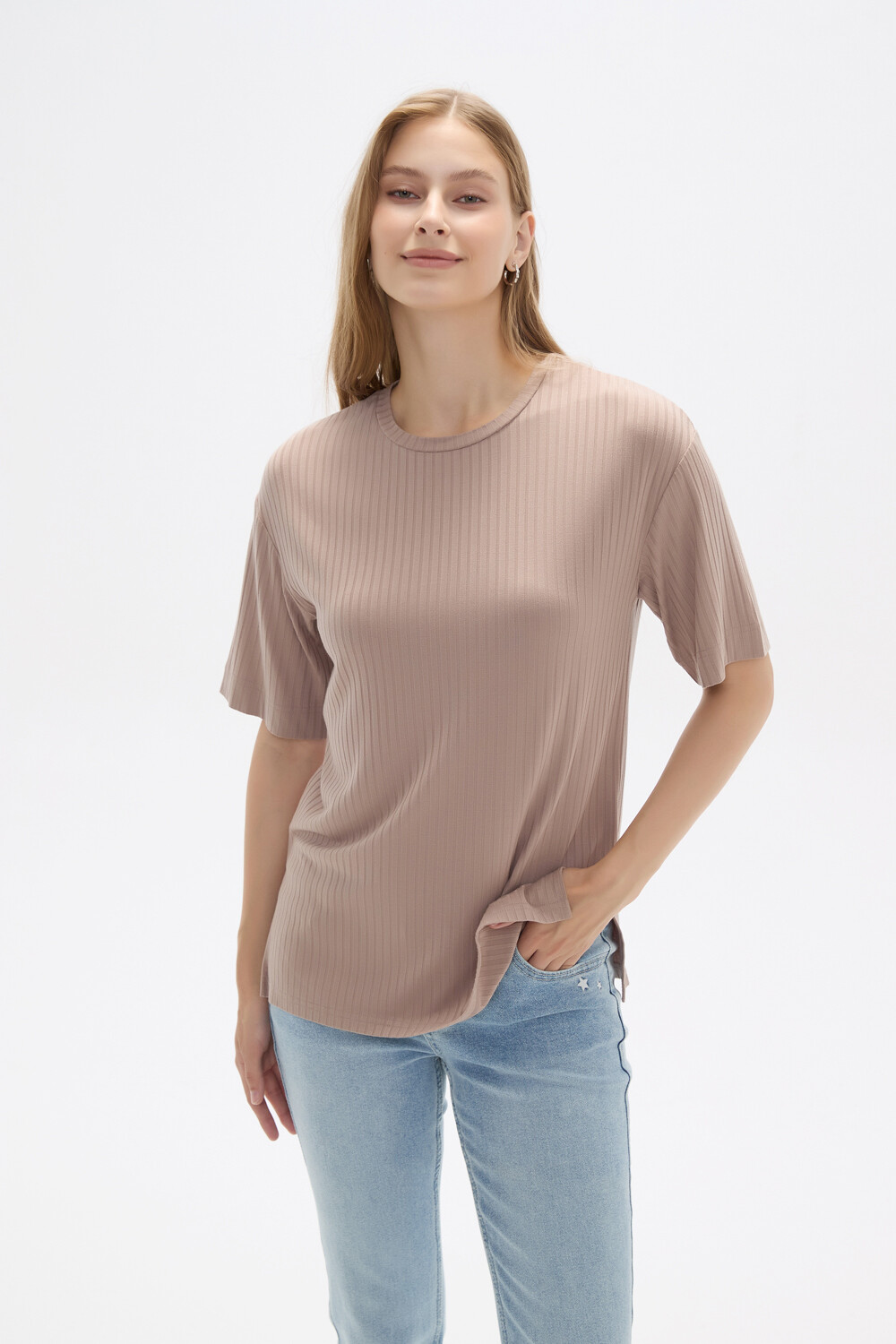 Remera Javid Taupe Claro