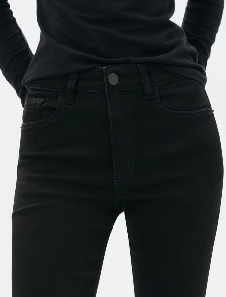 PANTALÓN FLARE CINTURA MEDIA NEGRO