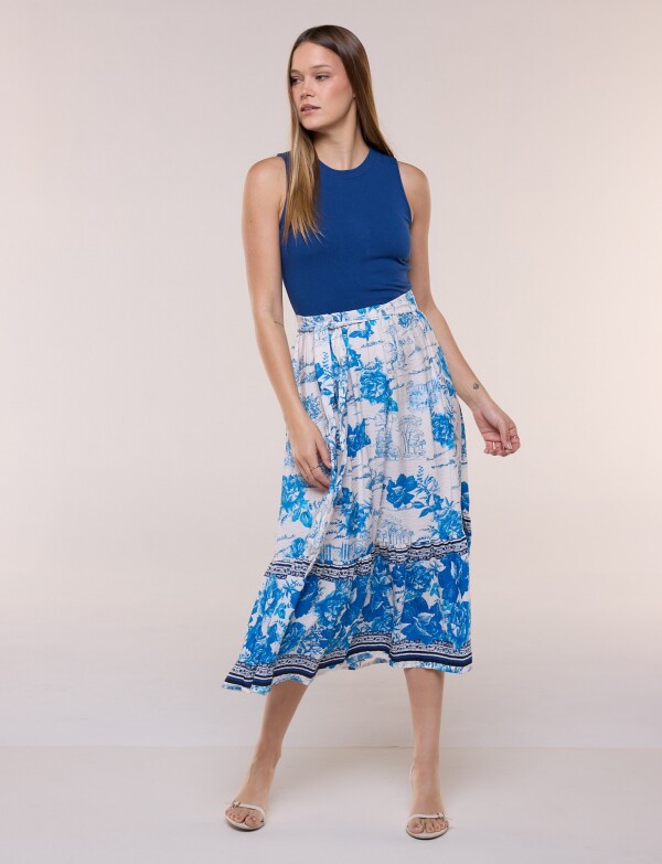 Vestido Maxi Combinado AZUL/MULTI