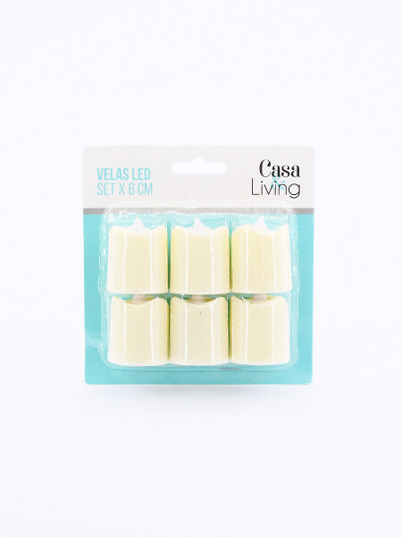 VELAS LED SET X 6 BLANCO