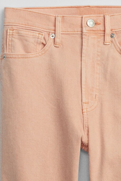 Jean Vintage Slim Tiro Alto Mujer Peach Cream