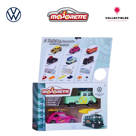 MAJORETTE! VOLKSWAGEN THE ORIGINALS PACK X2 SURF DRIVE BEETLE AND SURF RIDE