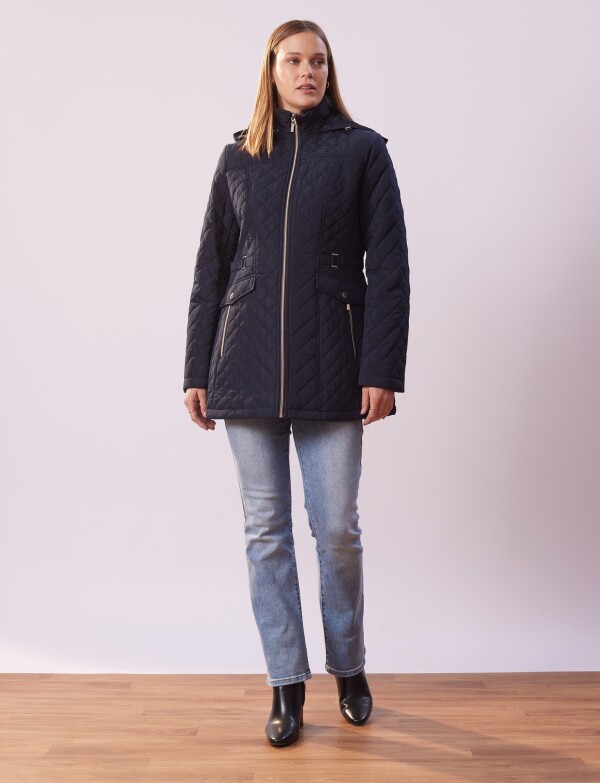 Campera Capitoneada Capucha AZUL