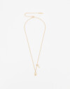 Cadena Corta con Dije Con Dijes Collar De Cadena Candado Y Llave - Dorado