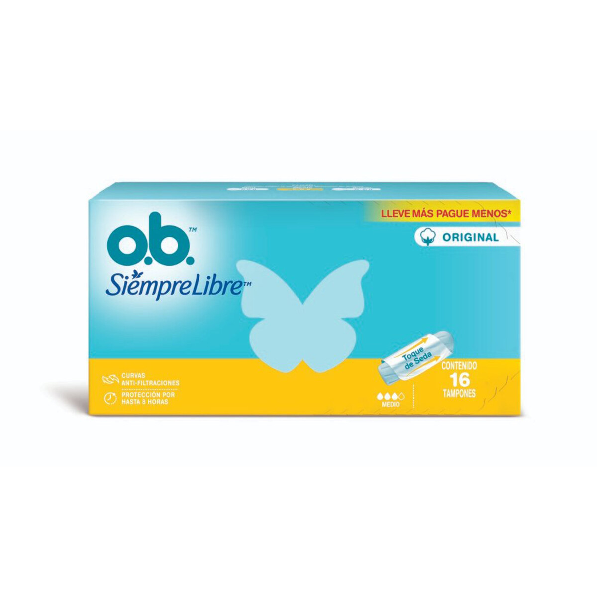 Tampones O. B Original Medio X16 Unidades 