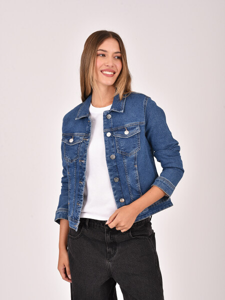 CAMPERA JEAN APPLE AZUL OSCURO