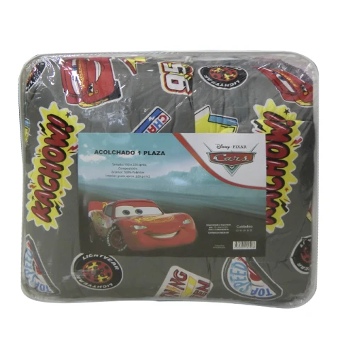 Acolchado Infantil Cars Microfibra 1 Plaza GRIS