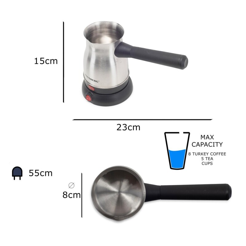Cafetera eléctrica turca Hausberg Inox. Cafetera eléctrica turca Hausberg Inox.