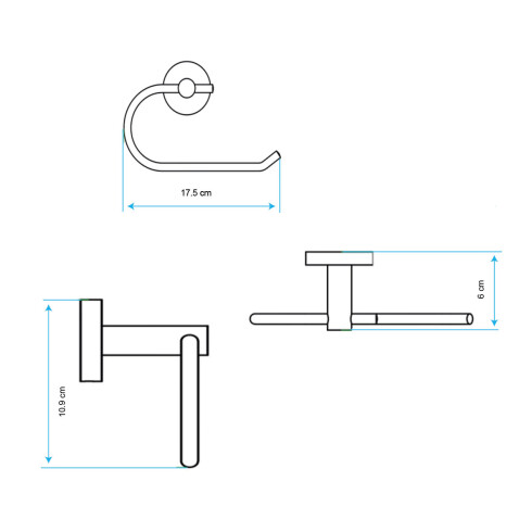 METAL CROMO BRILLANTE PORTA ROLLO ACCESORIOS BAÑO LINEA 000