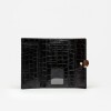 Billetera Dalia en cuero grabado Croco Negro