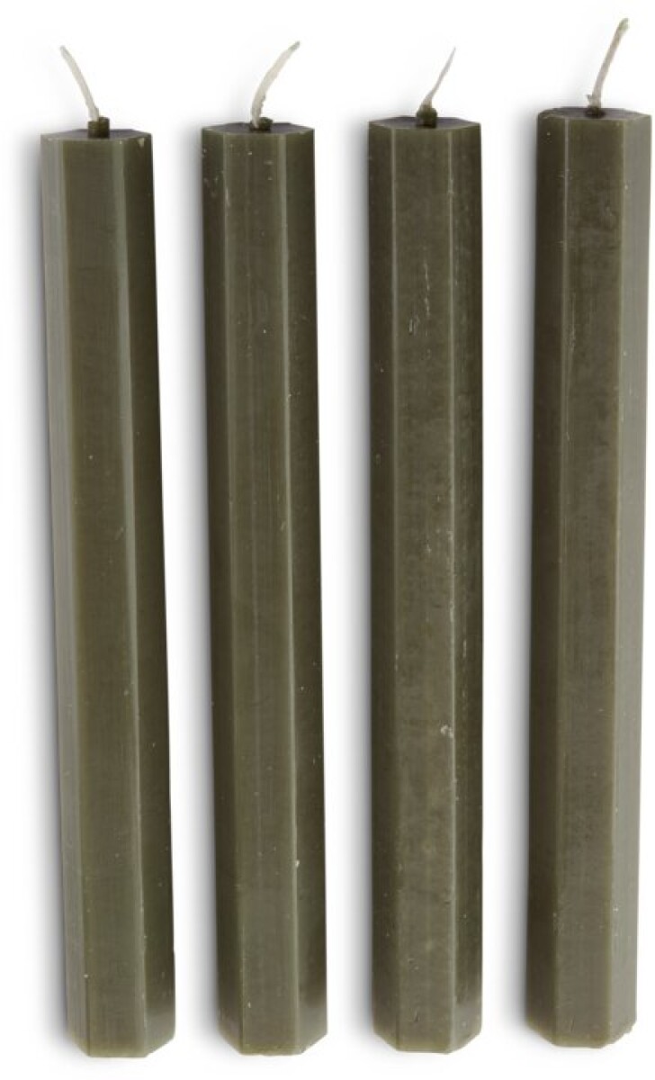Vela candelabro HOLME H20cm oliva 4u/pk 