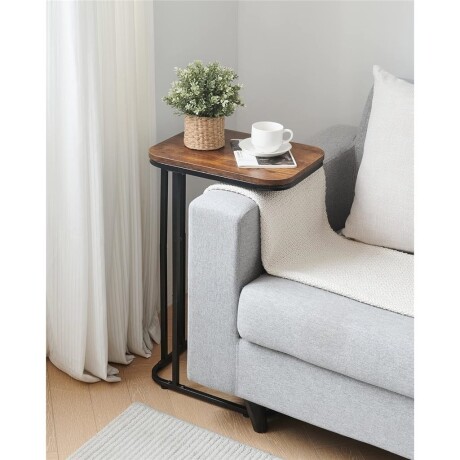 Mesa Auxiliar 50X30X58Cm MDF Base Metal Universo Binario MARRON