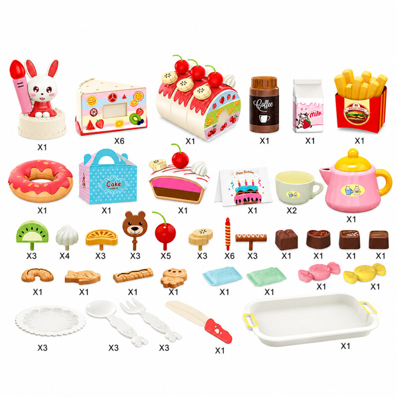 Set Torta Cumpleaños Juguete 85 Piezas Cocina Didacticos Set Torta Cumpleaños Juguete 85 Piezas Cocina Didacticos
