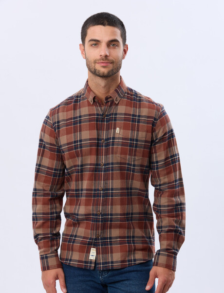 CAMISA DE VIYELA Ladrillo