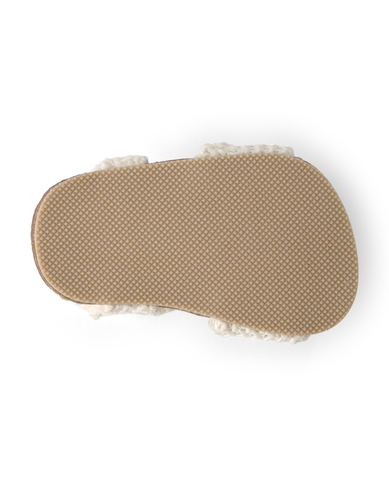 Sandalias crochet con velcro, en color crema Sin color