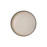 PLATO DE POSTRE D20CM LINEAS CREMA BORDE NEGRO PLATO DE POSTRE D20CM LINEAS CREMA BORDE NEGRO