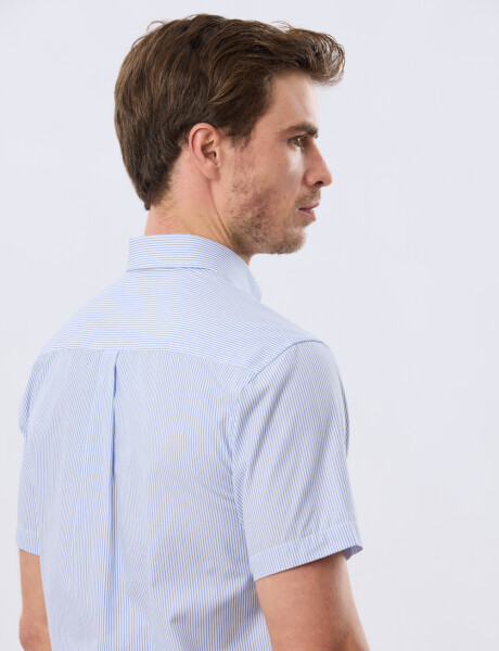 CAMISA RAYADA Celeste