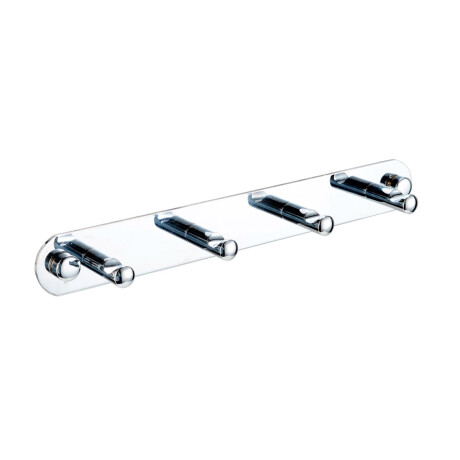 PERCHA 4 GANCHOS METAL BRONCE BRILLO CROMO CROMO