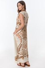 Vestido Elaia Estampa Camel