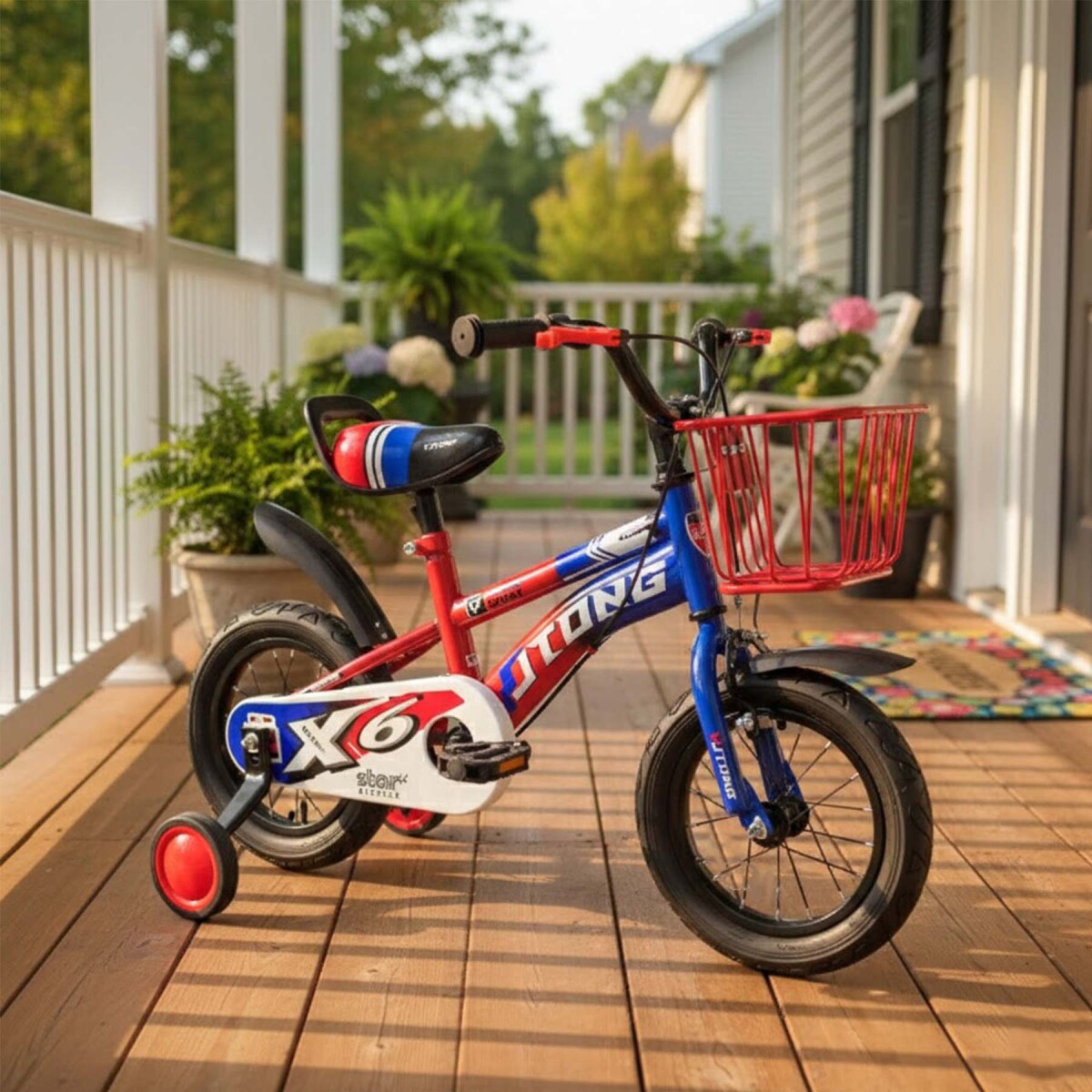 Bicicleta Infantil Yjtong Rod 12 Canasto Parrilla Rueditas - Rojo 1 