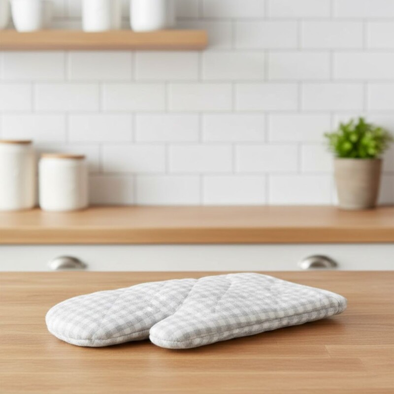 Manopla de algodón reforzado CUADRADO GRIS