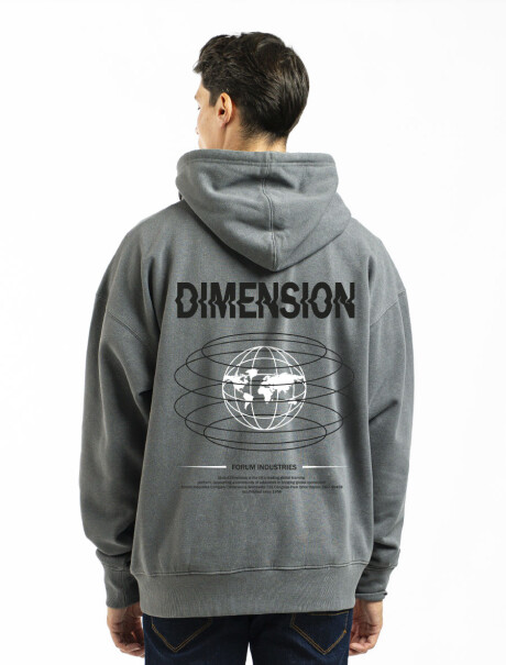 Canguro Estampado de Felpa Oversized California Gris Dimension