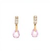 Caravanas oro Gotas Rosa- Oro bajo - Zirconia rosa- CA8006 conpiedra